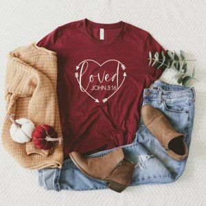 NWOT - Loved John 3:16 Short Sleeve Shirt